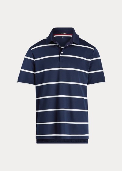 Polos Ralph Lauren Hombre Azul Marino / Blancos Rayas - Classic Fit Tech Piqué - MLJNZ8501